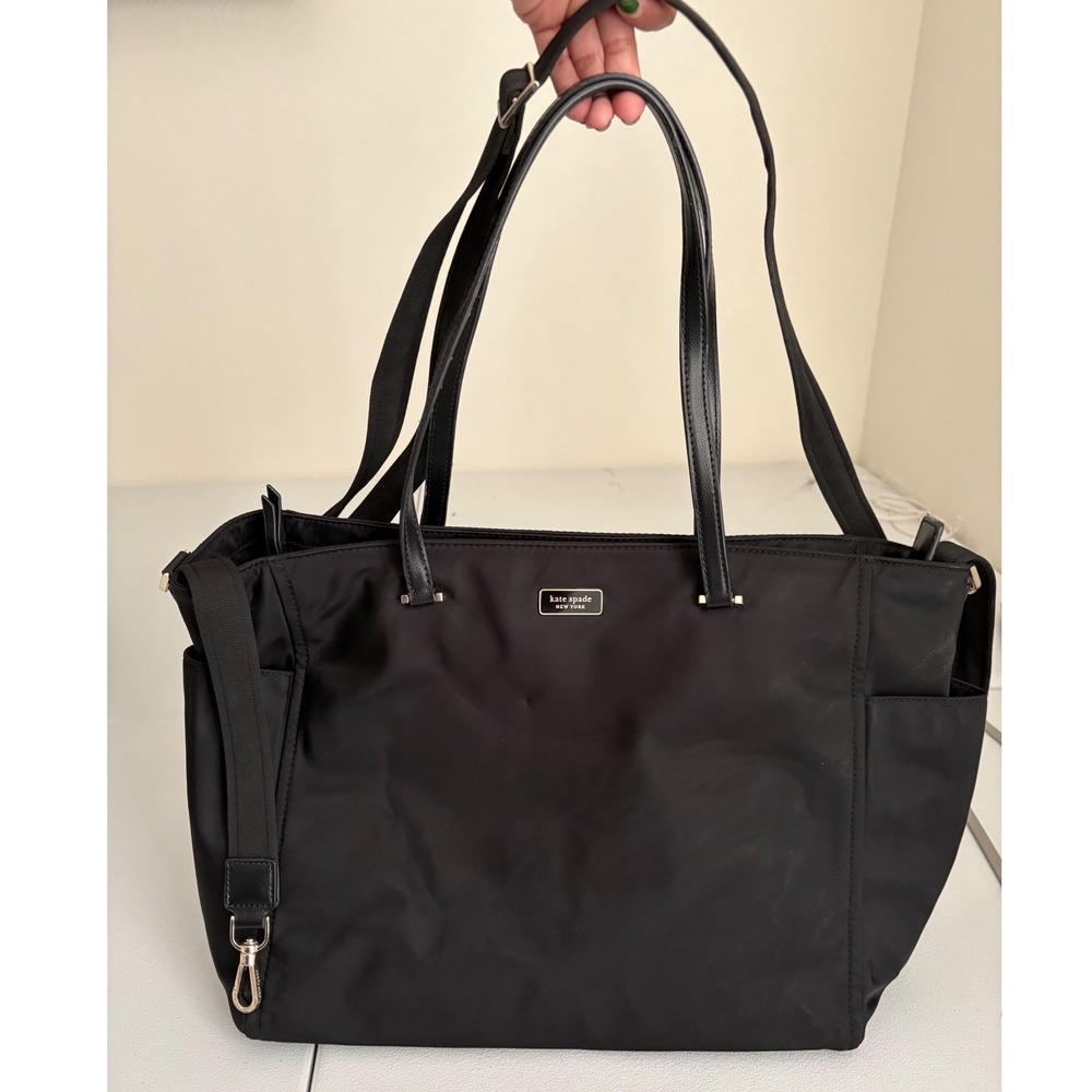 Kate Spade Chelsea Baby Bag Black Nylon Diaper Tote Crossbody Changing Mat xx